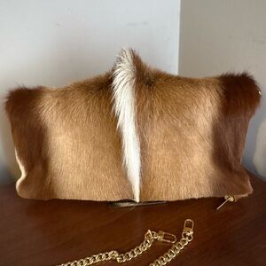 NWOT RARE Parker & Hyde Springbok Antelope Foldover leather clutch
